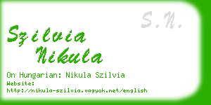 szilvia nikula business card
